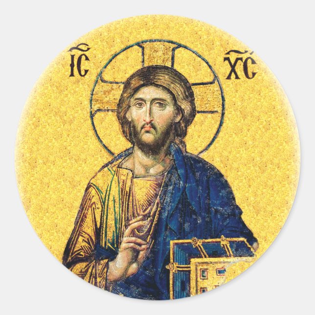 Sticker Rond Jésus-Christ Pantocrator (Devant)
