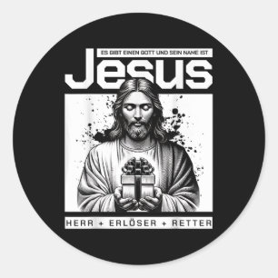 Sticker Rond Jésus Christ Seigneur Et Rédempteur Design