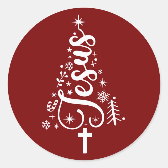 Sticker Rond Jesus Christian Christmas Bible Verse Faith  (Devant)