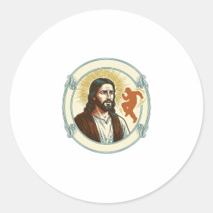 Sticker Rond Jésus confus tendance virale de danse silhouette v