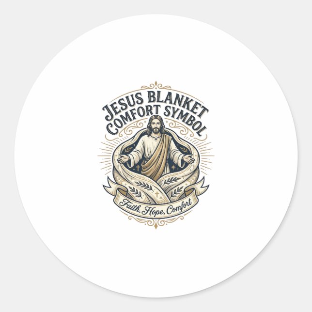 Sticker Rond Jésus Couverture Confort Symbole Jésus Couverture  (Devant)