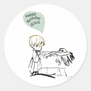 Sticker Rond jésus d'anniversaire heureux