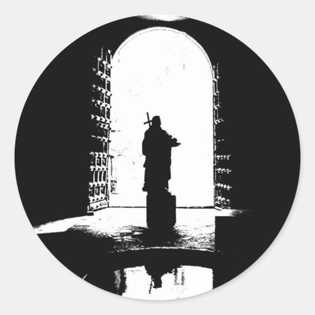 Sticker Rond Jésus dans la Lumière (Devant)