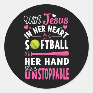 Sticker Rond Jésus dans son cœur, main douce, cadeau drôle de p