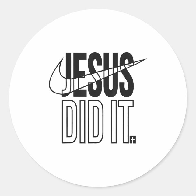 Sticker Rond Jesus Did It Religious Cross Christian  (Devant)