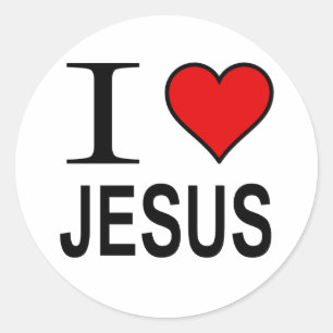 Sticker Rond Jésus Don J'aime Jésus
