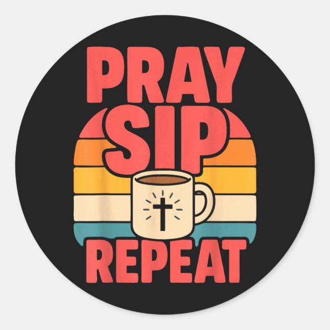 Sticker Rond Jésus drôle Café Foi chrétienne (Devant)