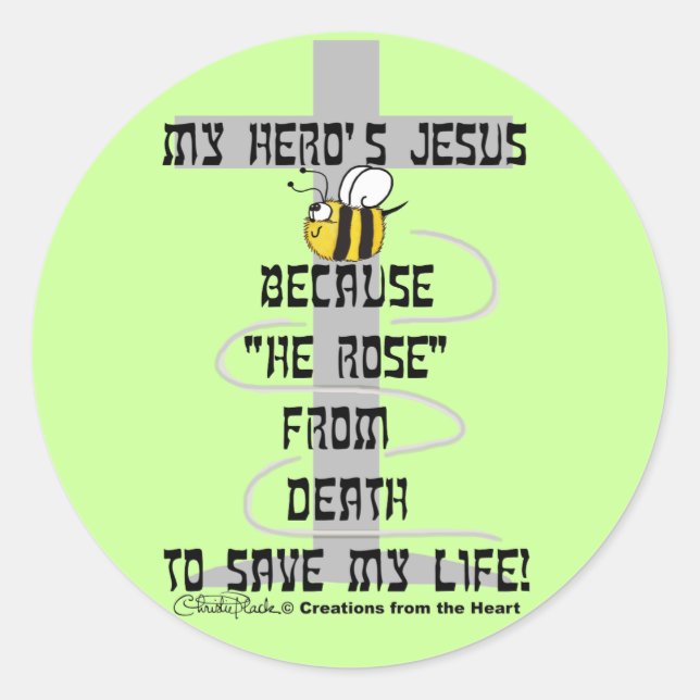 Sticker Rond Jésus du héros (Devant)