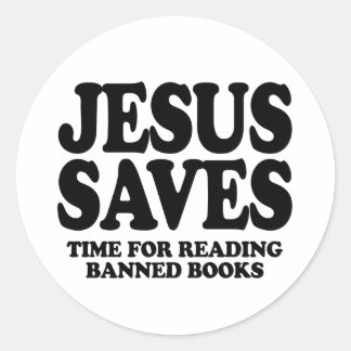Sticker Rond Jésus économise du temps pour lire des livres inte