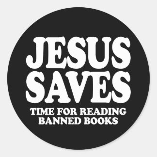 Sticker Rond Jésus économise du temps pour lire des livres inte