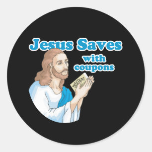 STICKER ROND JÉSUS ÉPARGNE AVEC DES COUPONS
