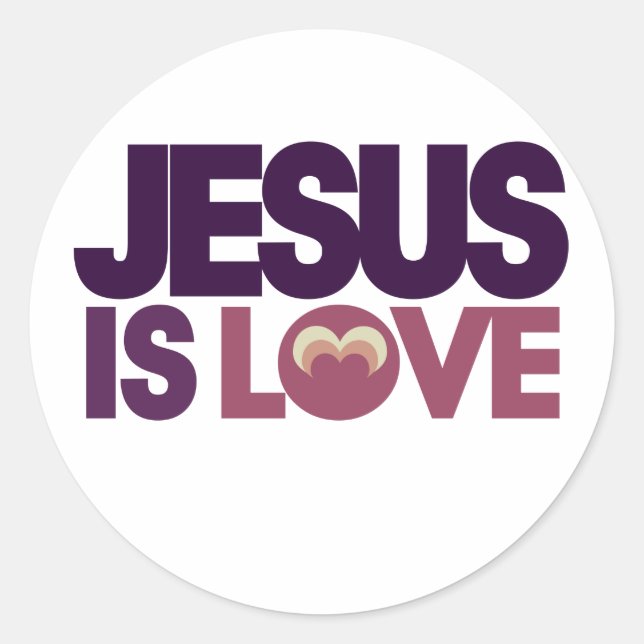 Sticker Rond Jésus est amour (Devant)