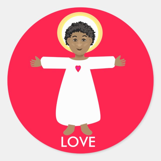 Sticker Rond Jésus est amour (Devant)