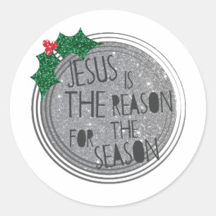 Sticker Rond Jésus est la raison de la saison