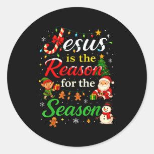 Sticker Rond Jésus Est La Raison De La Saison De Noël X