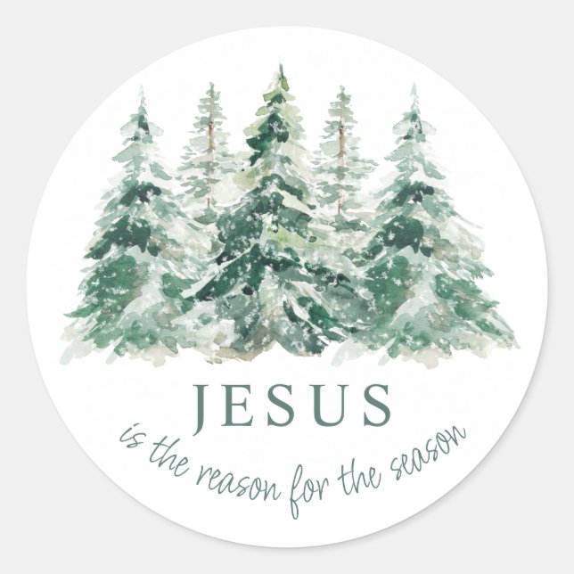 Sticker Rond Jésus est la raison de la saison Noël (Devant)