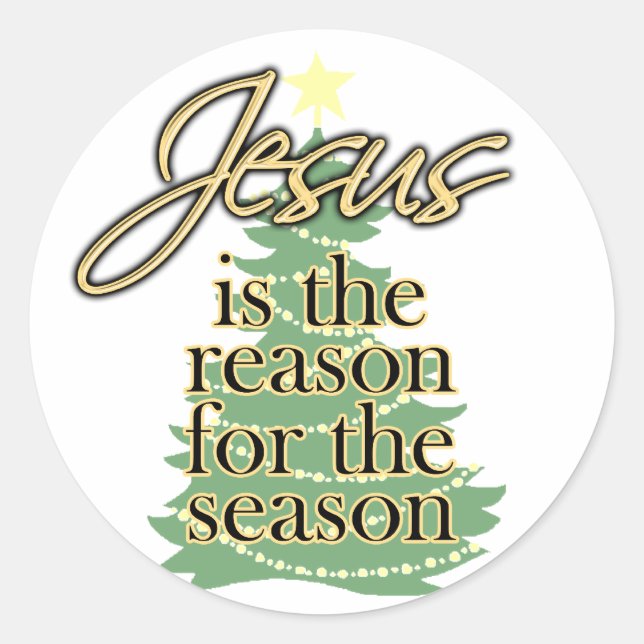 Sticker Rond Jésus est la raison de la saison, Noël (Devant)