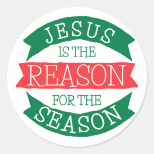 Sticker Rond Jésus Est La Raison De Noël