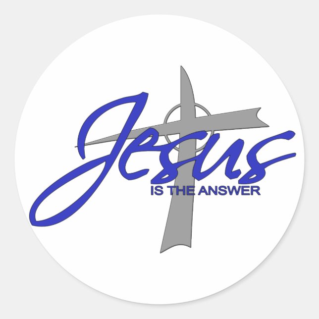 Sticker Rond Jésus est la réponse (Devant)