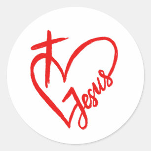 Sticker Rond Jésus est l'amour et la vie