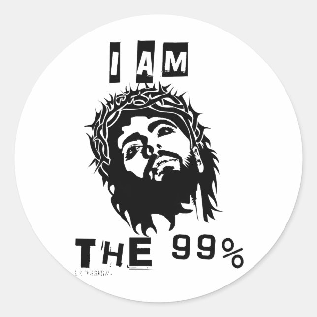 Sticker Rond Jésus Est Le 99% (Devant)