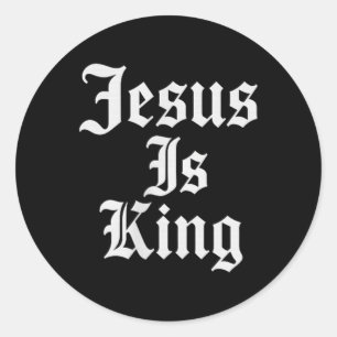Sticker Rond Jésus Est Le Roi Chrétien