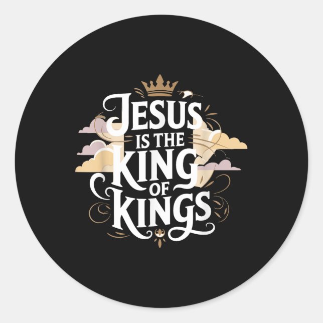 Sticker Rond Jésus Est Le Roi Des Rois (Devant)