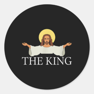 Sticker Rond Jésus Est Le Roi Religieux Chrétien