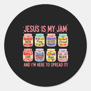 Sticker Rond Jésus est ma jam et je suis là pour répandre la fo