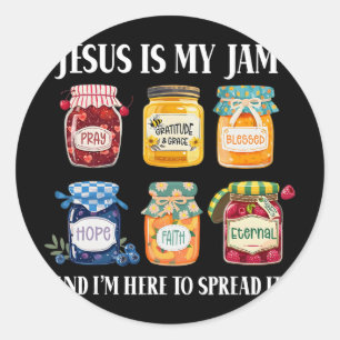 Sticker Rond Jésus est ma passion et je suis là pour répandre l