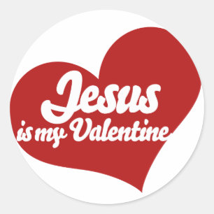 Sticker Rond Jésus est ma Saint Valentin