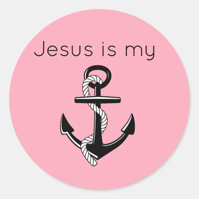 Sticker Rond Jésus est mon ancre (Devant)