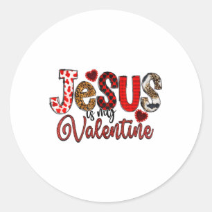 Sticker Rond Jésus est mon chrétien Valentin