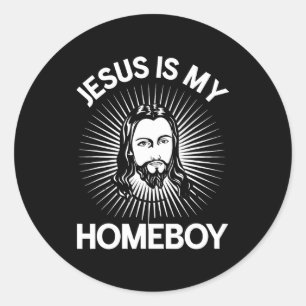Sticker Rond Jésus Est Mon Pote Drôle T-Shirt Biblique Chrétien