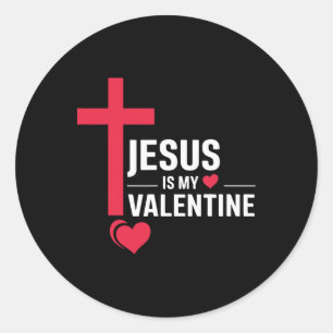 Sticker Rond Jésus est mon Valentin 