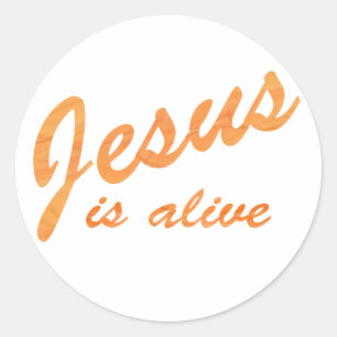 Sticker Rond Jésus est orange vivante d'effet
