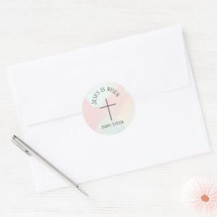 Sticker Rond Jésus Est Ressuscité Pastel de Pâques Bruxelles Cl