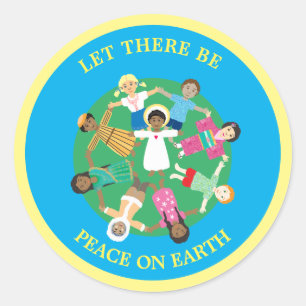 Sticker Rond Jésus et les enfants du monde