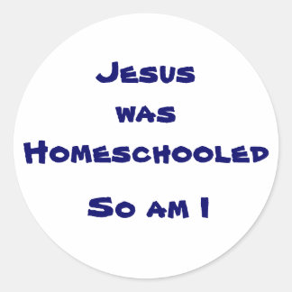 Sticker Rond Jésus était scolarisé à domicile, Moi aussi