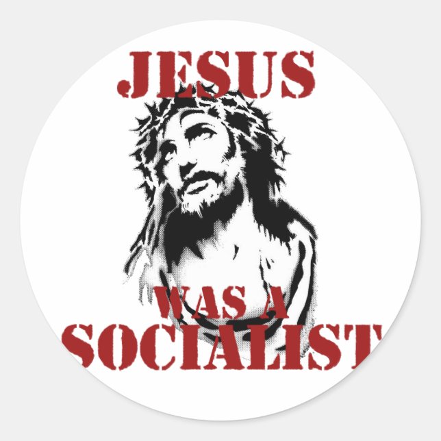 Sticker Rond Jésus était socialiste (Devant)