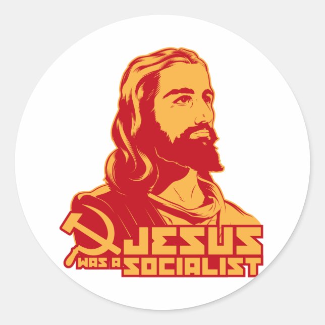 Sticker Rond Jésus était socialiste (Devant)