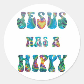 Sticker Rond Jésus était un hippie — Tie Dye