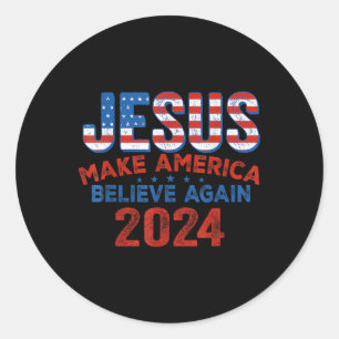 Sticker Rond Jésus fait à l'Amérique croire à nouveau 4 juillet