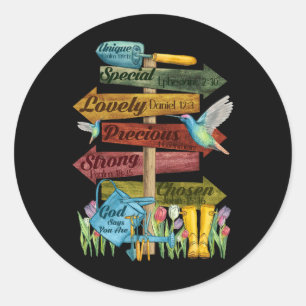 Sticker Rond Jésus Fleur Jardin Colibri Dieu Dites Que Vous Ête