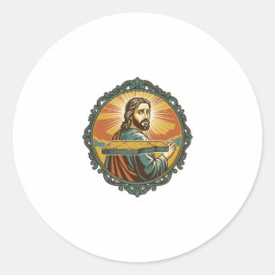 Sticker Rond Jésus gêné trébuchant surface plane publique club