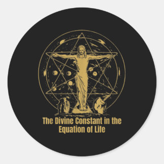 Sticker Rond Jésus Géométrie Sacrée - Sauveur Sacré Christian R