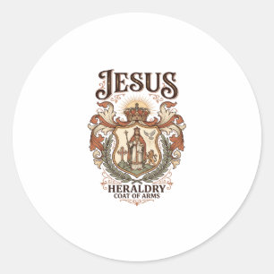 Sticker Rond Jésus Héraldique Armoiries Jésus Héraldique Armoir