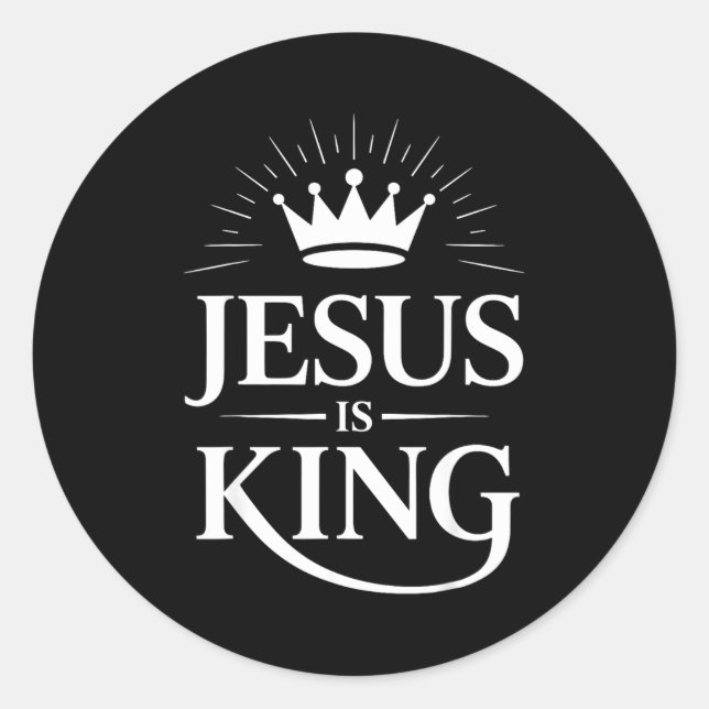 Sticker Rond Jesus Is King Christian  (Devant)