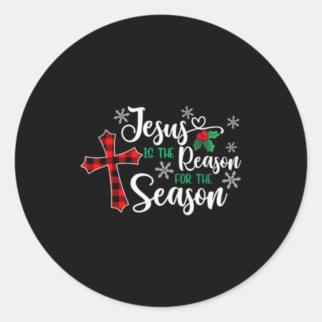 Sticker Rond Jesus Is The Reason For The Season Christmas Chris (Devant)