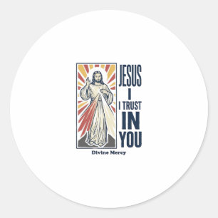 Sticker Rond Jésus, j'ai confiance en toi Divine Miséricorde Co